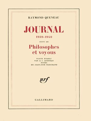 cover image of Journal (1939-1940) / Philosophes et voyous